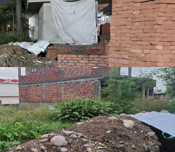 राजनीतिक आकाओं के दबाव में विभाग, अब मीडिया से कार्यवाही के लिए किया आग्रह , सरकारी जमीन पर अवैध निर्माण जारी