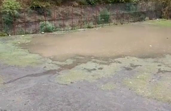 वर्षा के जल की निकासी नहीं होने के कारण राजगढ़ का एकमात्र नेहरू मैदान बना तालाब