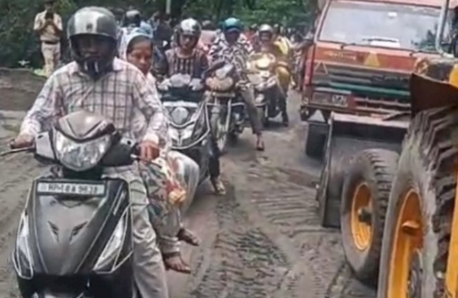 नैशनल हाइवे पर ओवर लोड ट्रक का काटा चालान और 22 हजार जुर्माना वसूला